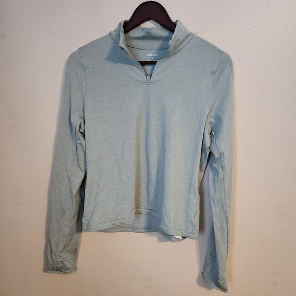Allbirds Quarter Zip Pullover Natural Run Mid Layer Green Hush Athleisure Casual - Picture 9 of 9